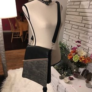 Espe vegan leather bag with interchangeable flap.